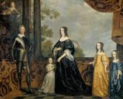 格里特范弘索斯特 - Frederick Hendrick, Prince of Orange, with His Wife Amalia van Solms and Their Three Youngest Daughters